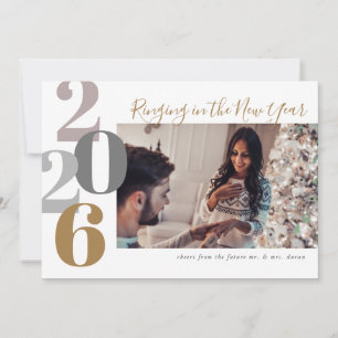 Cartes Pour Fêtes Annuelles Sonnerie dans la photo Fiançailles du Nouvel An