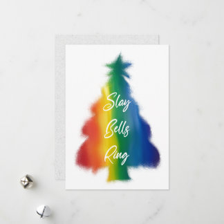 Cartes Pour Fêtes Annuelles Sonnez cloches massacrent l'arbre de Noël arc-en-c