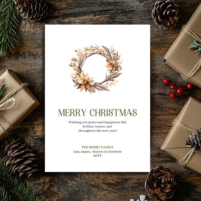 Cartes Pour Fêtes Annuelles Sophisticated Christmas Ornament Ivory Gold Script (Sophisticated Christmas Ornament Ivory Gold Script Card)