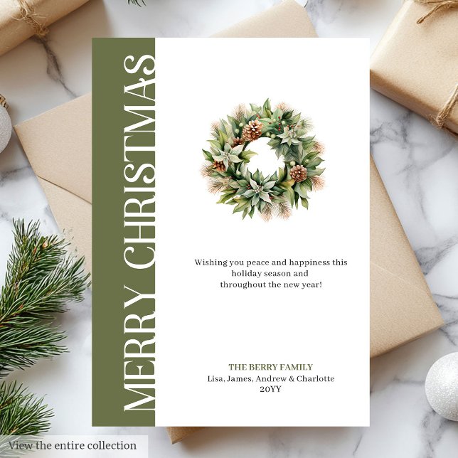 Cartes Pour Fêtes Annuelles Sophisticated earthy colors Christmas greeting  (Sophisticated earthy colors Christmas greeting Holiday Card)
