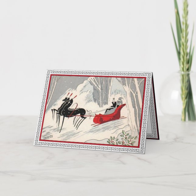 Cartes Pour Fêtes Annuelles Sophisticates de tour de Sleigh (Devant)