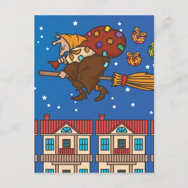 Cartes Pour Fêtes Annuelles sorcière Befana de Noël (Devant)