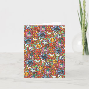 CARTES POUR FÊTES ANNUELLES SORCIÈRE, CHAT, FANTÔME, JARDIN DE FOLK COLORÉ D'H