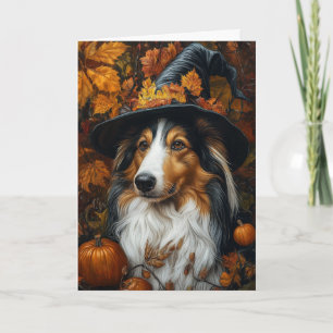 Cartes Pour Fêtes Annuelles Sorcière Collie Halloween