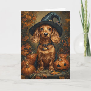 Cartes Pour Fêtes Annuelles Sorcière Dachshund Halloween