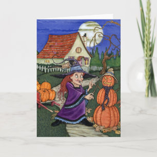 Cartes Pour Fêtes Annuelles Sorcière de citrouille