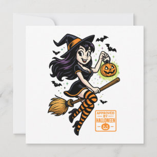 Cartes Pour Fêtes Annuelles Sorcière de dessin animé – Approuvée par Halloween