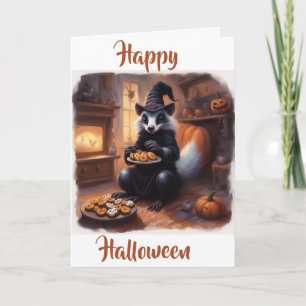 Cartes Pour Fêtes Annuelles Sorcière de moufette Halloween et biscuits