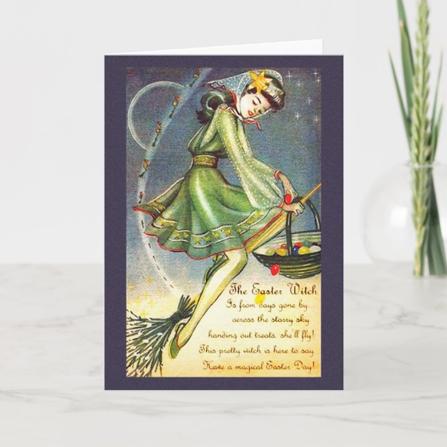 Cartes Pour Fêtes Annuelles Sorcière de Pâques tombée (Devant)