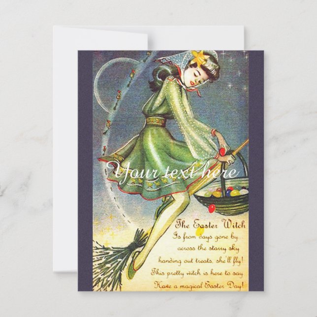 Cartes Pour Fêtes Annuelles Sorcière de Pâques tombée (Devant)