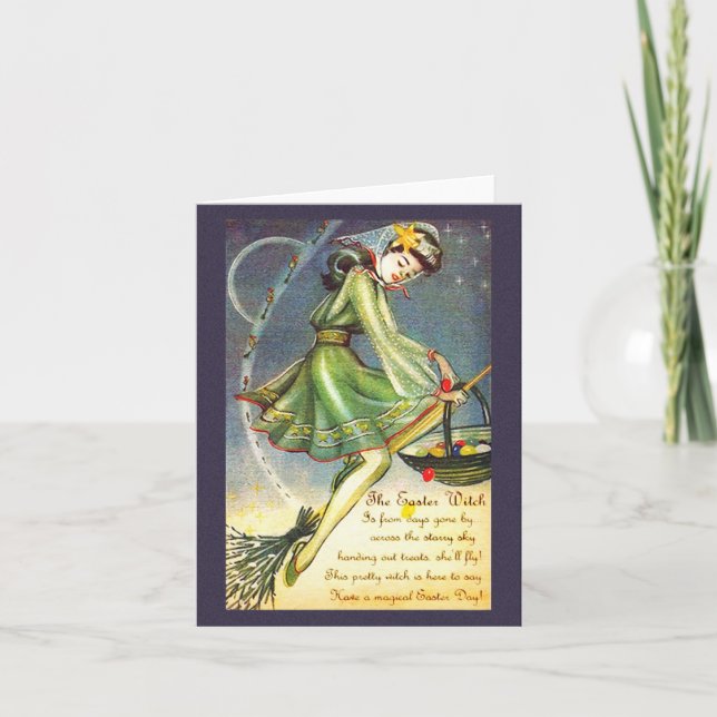 Cartes Pour Fêtes Annuelles Sorcière de Pâques tombée (Devant)