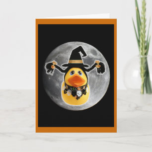 Cartes Pour Fêtes Annuelles Sorcière Ducky Fait Atterrir Lune!
