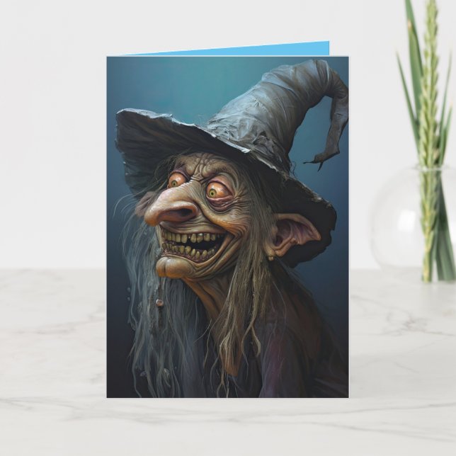 Cartes Pour Fêtes Annuelles Sorcière moche (Devant)