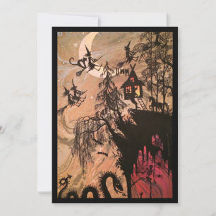 Cartes Pour Fêtes Annuelles Sorcière vintage d'Halloween