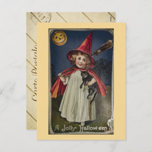 Cartes Pour Fêtes Annuelles Sorcière vintage d'Halloween