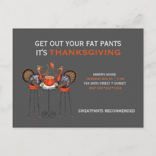 Cartes Pour Fêtes Annuelles Sortez votre dîner de thanksgiving de pantalon de