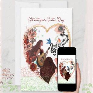 Cartes Pour Fêtes Annuelles Sortez votre Guitare blanche