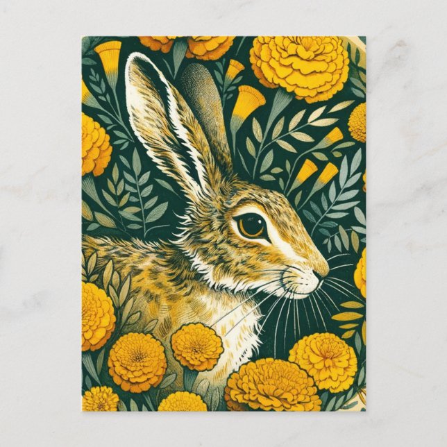 Cartes Pour Fêtes Annuelles Soucis de Hare (Devant)