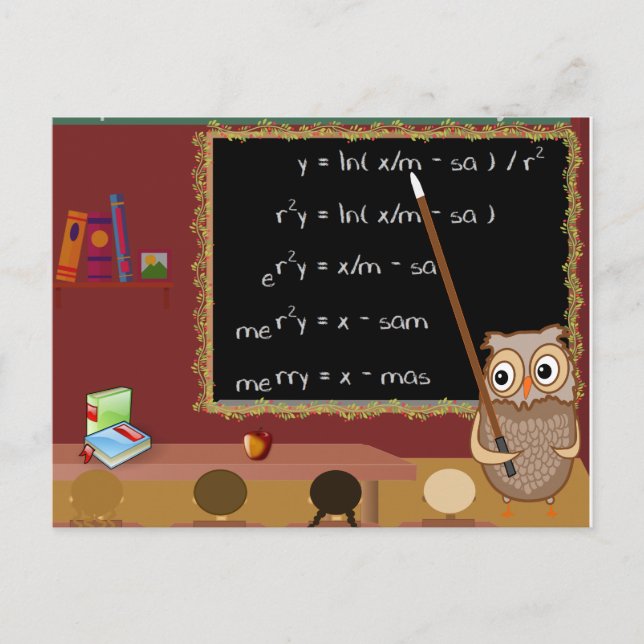 Cartes Pour Fêtes Annuelles Souhait de Noël de mathématiques (Devant)