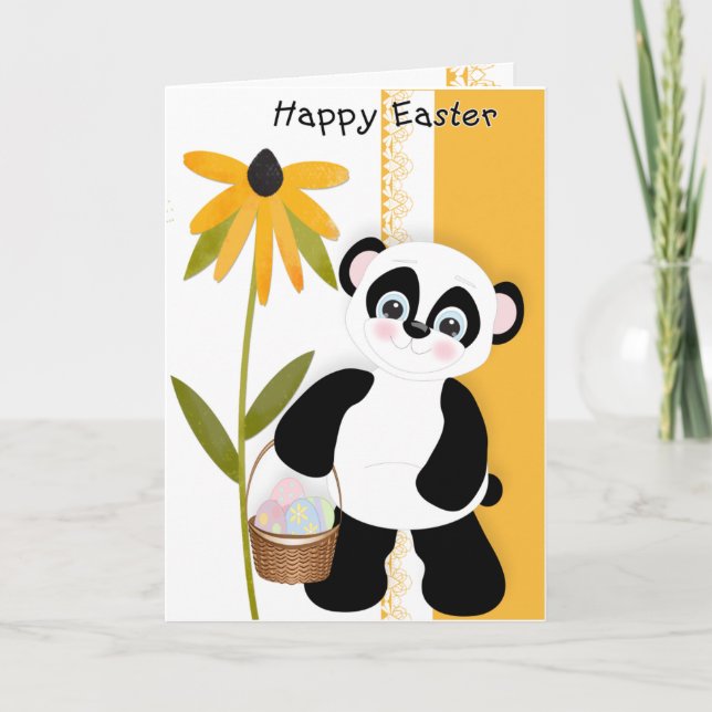 Cartes Pour Fêtes Annuelles Souhait de Pâques de panda (Devant)