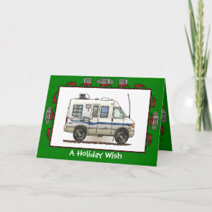 Cartes Pour Fêtes Annuelles Souhait de vacances du campeur rv de Winnebago de