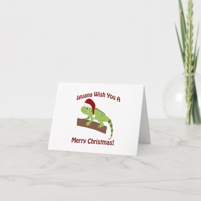 Cartes Pour Fêtes Annuelles Souhait d'iguane vous un Joyeux Noël (Devant)