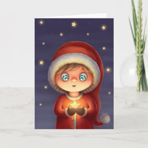 Cartes Pour Fêtes Annuelles Souhait sur une étoile