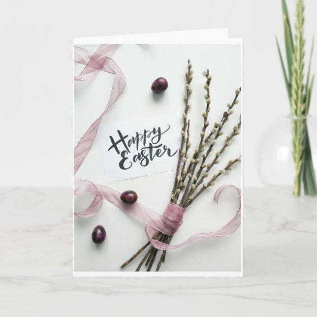 CARTES POUR FÊTES ANNUELLES SOUHAITEZ QUE CE SOIT EN PERSONNE "HAPPY EASTER" (Devant)
