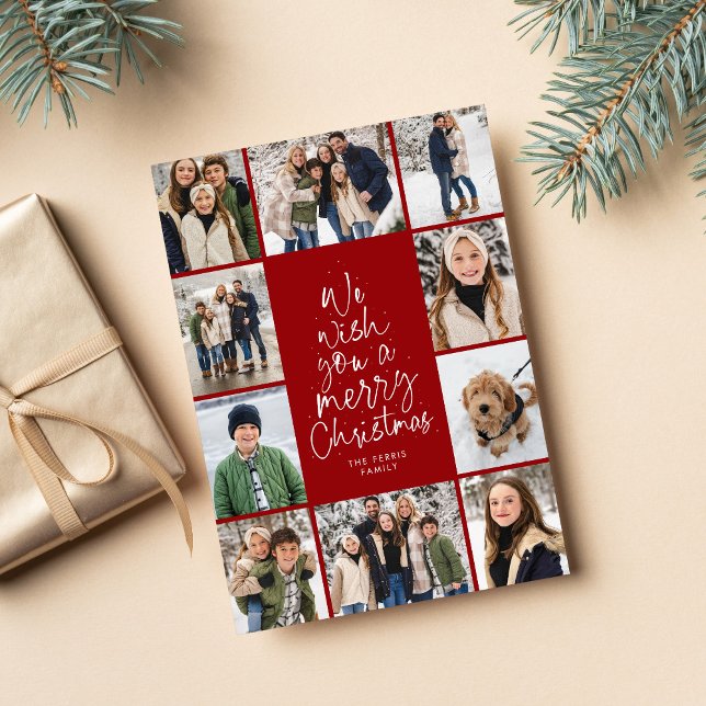 Cartes Pour Fêtes Annuelles Souhaitez-vous un joyeux Noël 10 photo collage (Créateur téléchargé)