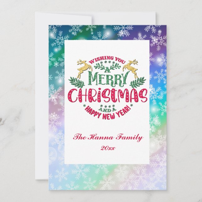 Cartes Pour Fêtes Annuelles Souhaitez-vous un joyeux Noël et une bonne année (Devant)