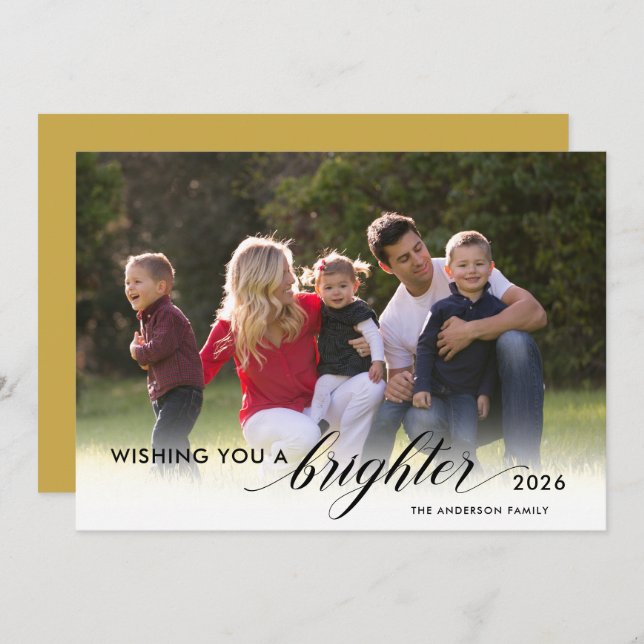 Cartes Pour Fêtes Annuelles Souhaitez-vous une photo plus brillante 2021 Gold  (Devant / Derrière)