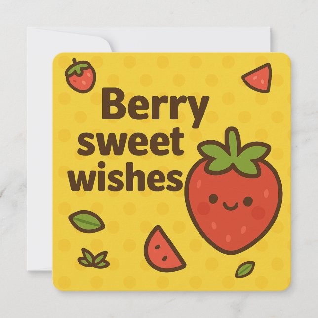 Cartes Pour Fêtes Annuelles Souhaits Berry Sweet - Meilleur Parfum fraise (Devant)
