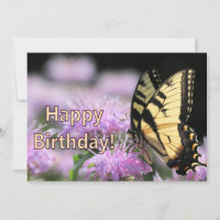 Souhaits d'anniversaire aux papillons Swallowtail