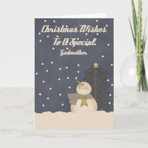 Cartes Pour Fêtes Annuelles Souhaits de Noël à une marraine spéciale