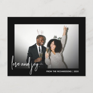 Cartes Pour Fêtes Annuelles Souhaits simples photo minimaliste noir et blanc