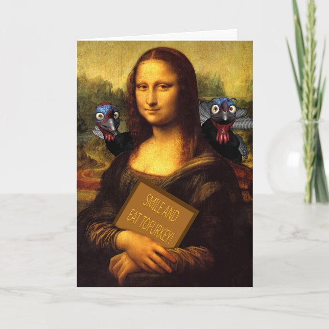 Cartes Pour Fêtes Annuelles Souriez et mangez Tofurkey (Devant)