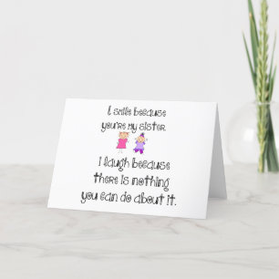 Cartes Pour Fêtes Annuelles sourire à la soeur