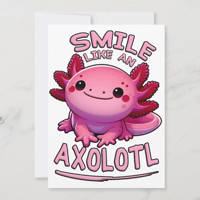 Cartes Pour Fêtes Annuelles Sourire comme un Axolotl (Devant)