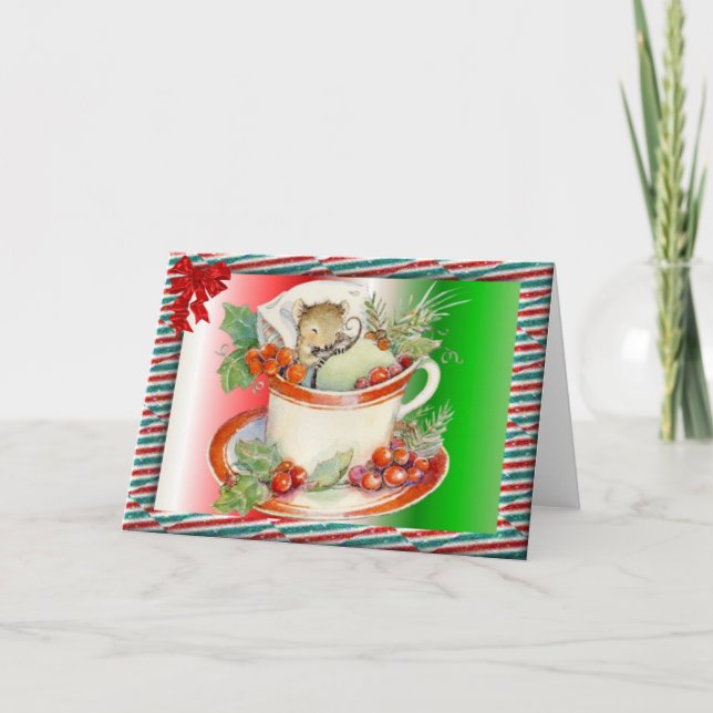 Cartes Pour Fêtes Annuelles Souris de bonbon à nuit de nuit ! (Devant)