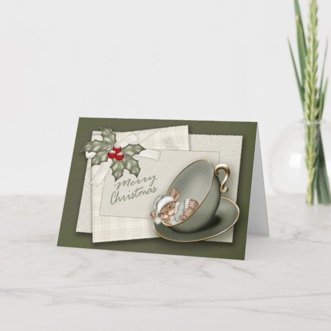 Cartes Pour Fêtes Annuelles Souris de Noël (Devant)