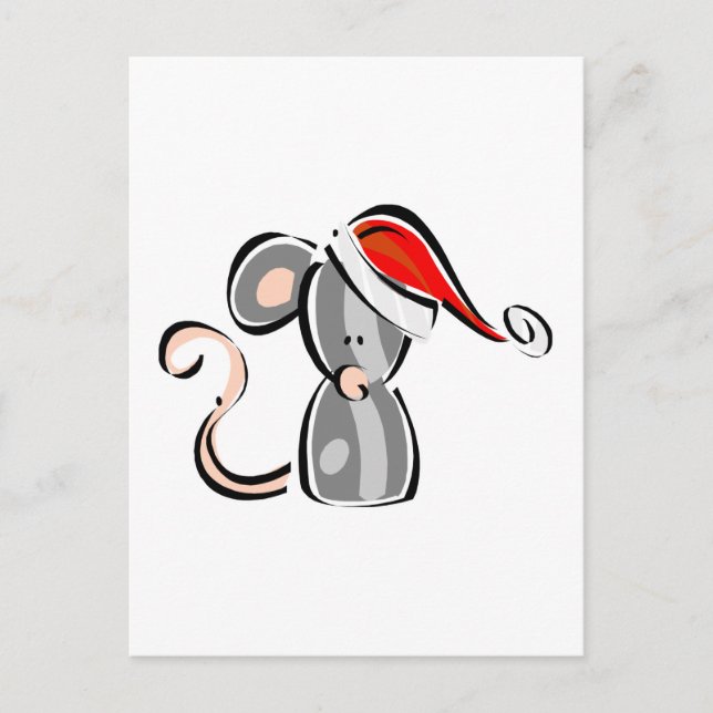 Cartes Pour Fêtes Annuelles Souris de Noël (Devant)