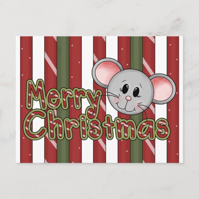 Cartes Pour Fêtes Annuelles Souris de Noël (Devant)