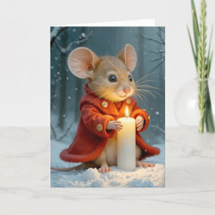 Cartes Pour Fêtes Annuelles Souris De Noël À La Bougie Poussante