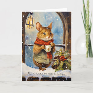 Cartes Pour Fêtes Annuelles Souris de Noël drôle avec poème