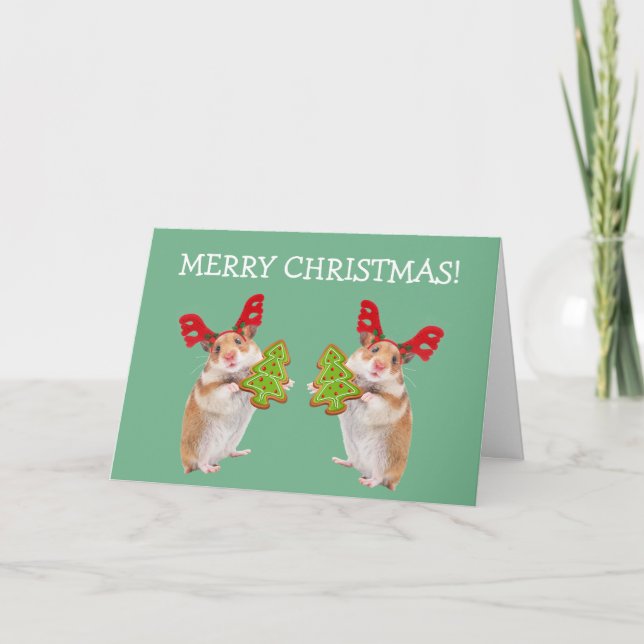 Cartes Pour Fêtes Annuelles Souris de Noël/Hamster (Devant)