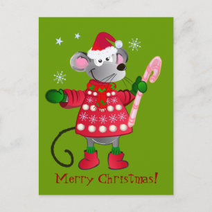 Cartes Pour Fêtes Annuelles Souris de Noël mignonne