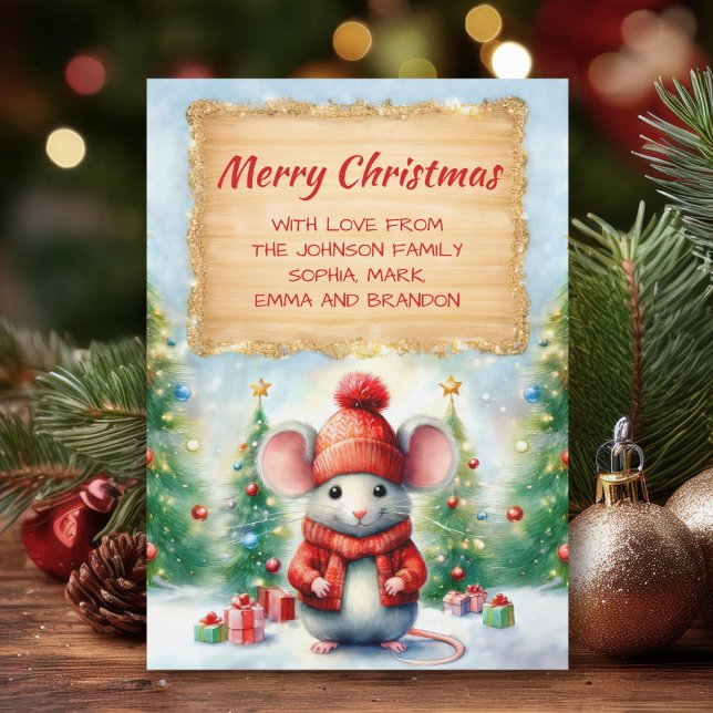 Cartes Pour Fêtes Annuelles Souris de Noël mignonne (Créateur téléchargé)