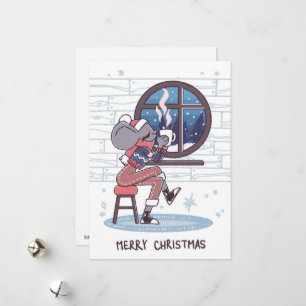 Cartes Pour Fêtes Annuelles Souris de Noël mignonne