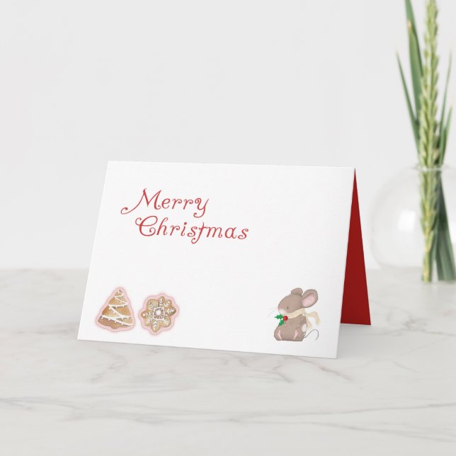 Cartes Pour Fêtes Annuelles Souris et cookies de Noël Joyeux Personnalisé (Devant)