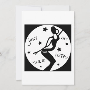 Cartes Pour Fêtes Annuelles Souris Et Sois Heureuse, Drôle Stick femme